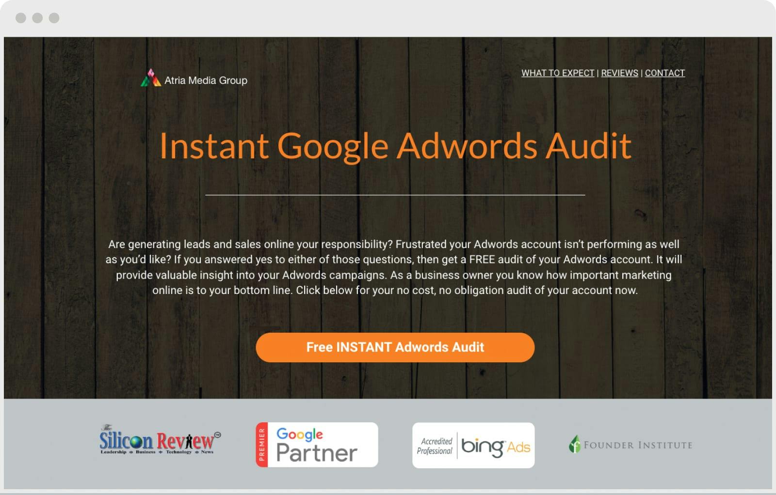 mid-funnel lead magnet free audit landing page example