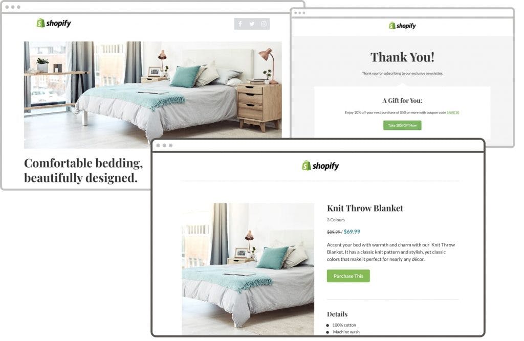 Leadpages templates optimized for Shopify users