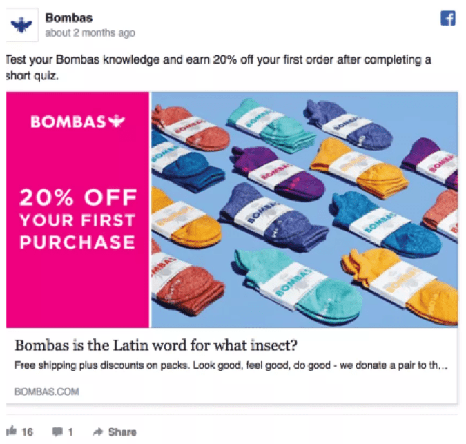 Best Facebook Ad Examples - Bombas