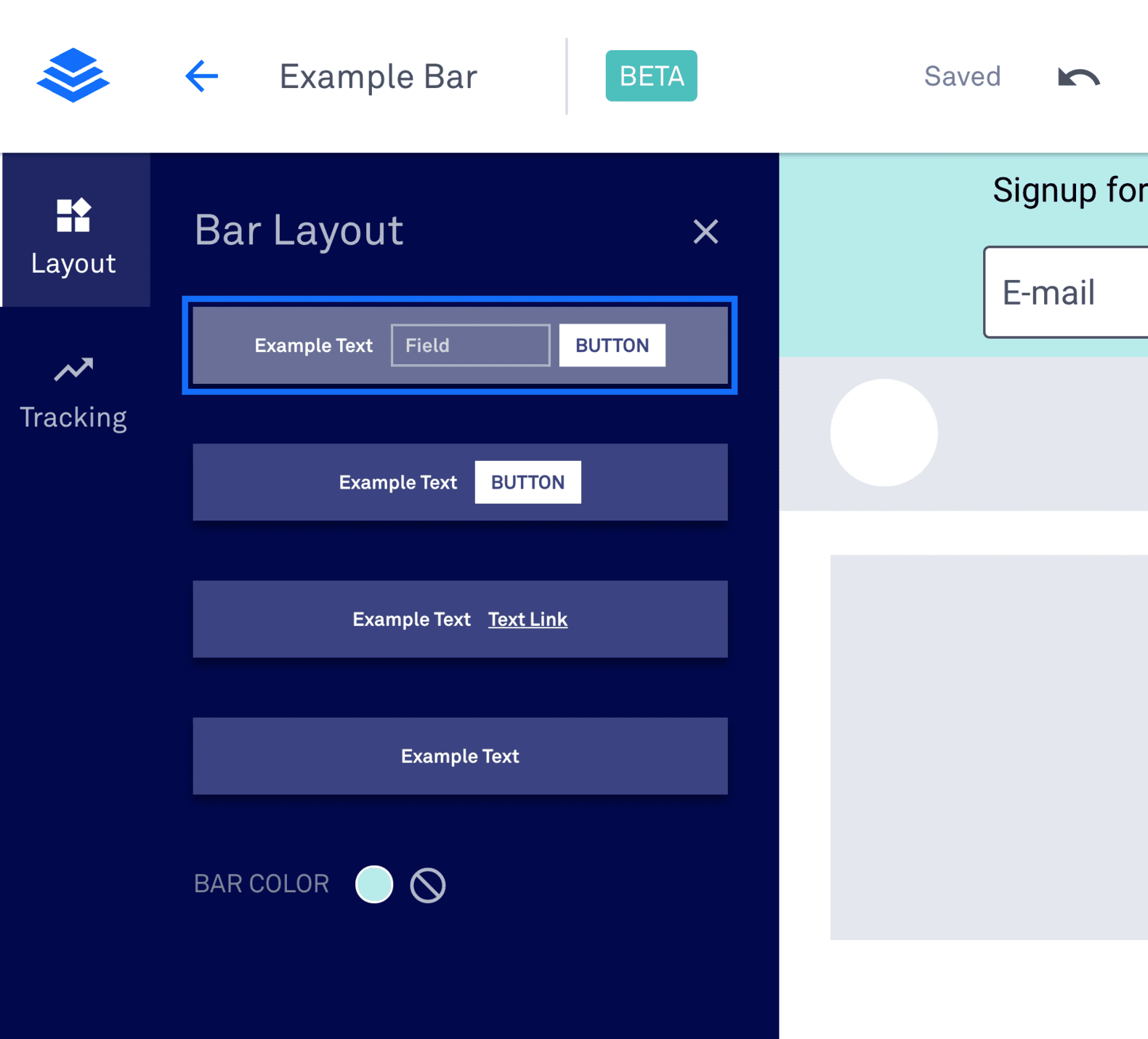 Leadpages Example Bar Layout