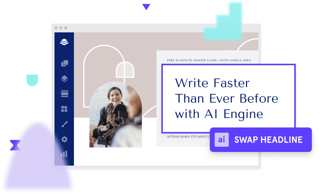 leadpages ai engine generating a headline for a landing page