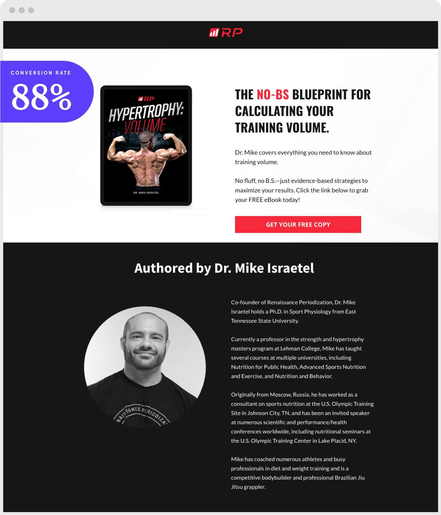 RP ebook landing page example