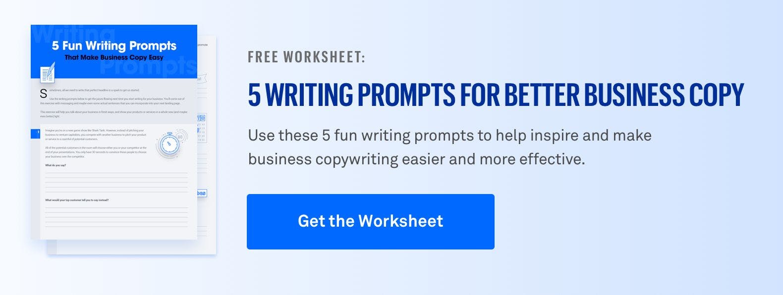 Get the 5 Fun Writing Prompts Worksheet