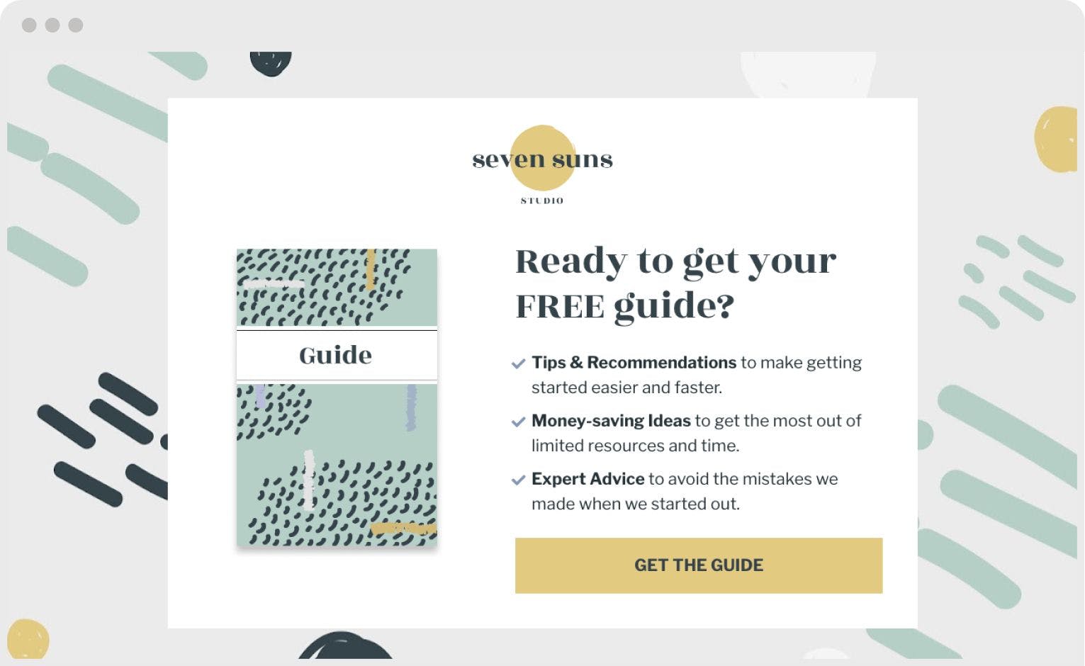 Free guide landing page example template